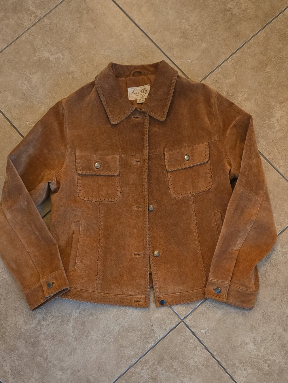 Scully Brown Suede Bomber Jacket Xl